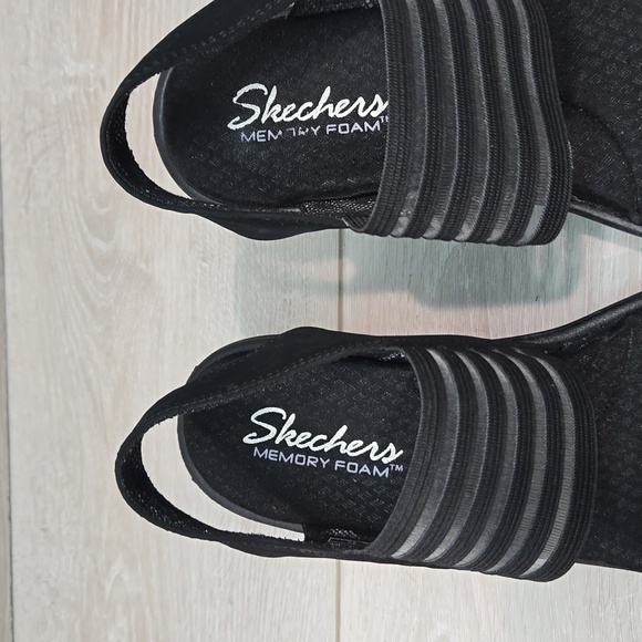 Skechers Women Rumblers sci fi  Memory Foam Wedge Sandals shoes sz 9 - Picture 6 of 12